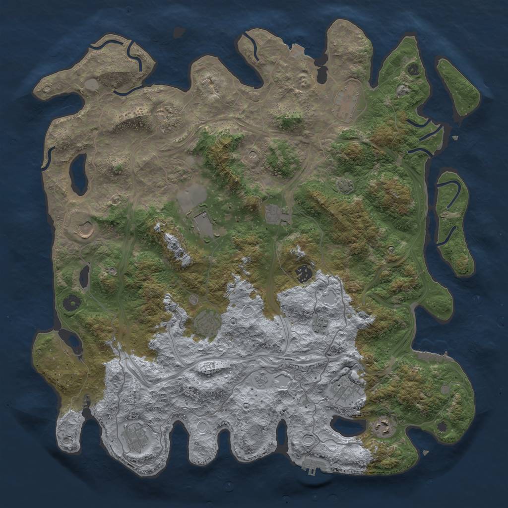 Rust Map: Procedural Map, Size: 4500, Seed: 1525930199, 19 Monuments
