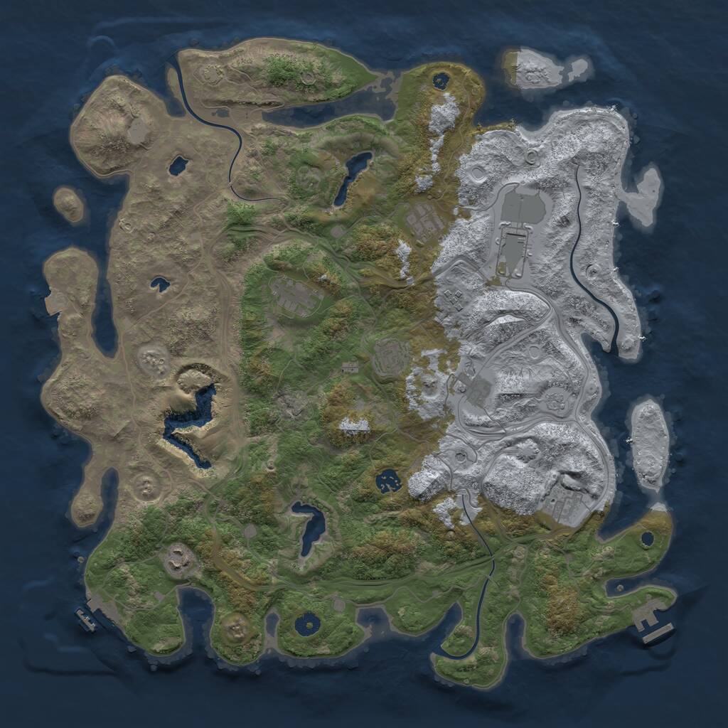 Rust Map: Procedural Map, Size: 4500, Seed: 888855553, 15 Monuments