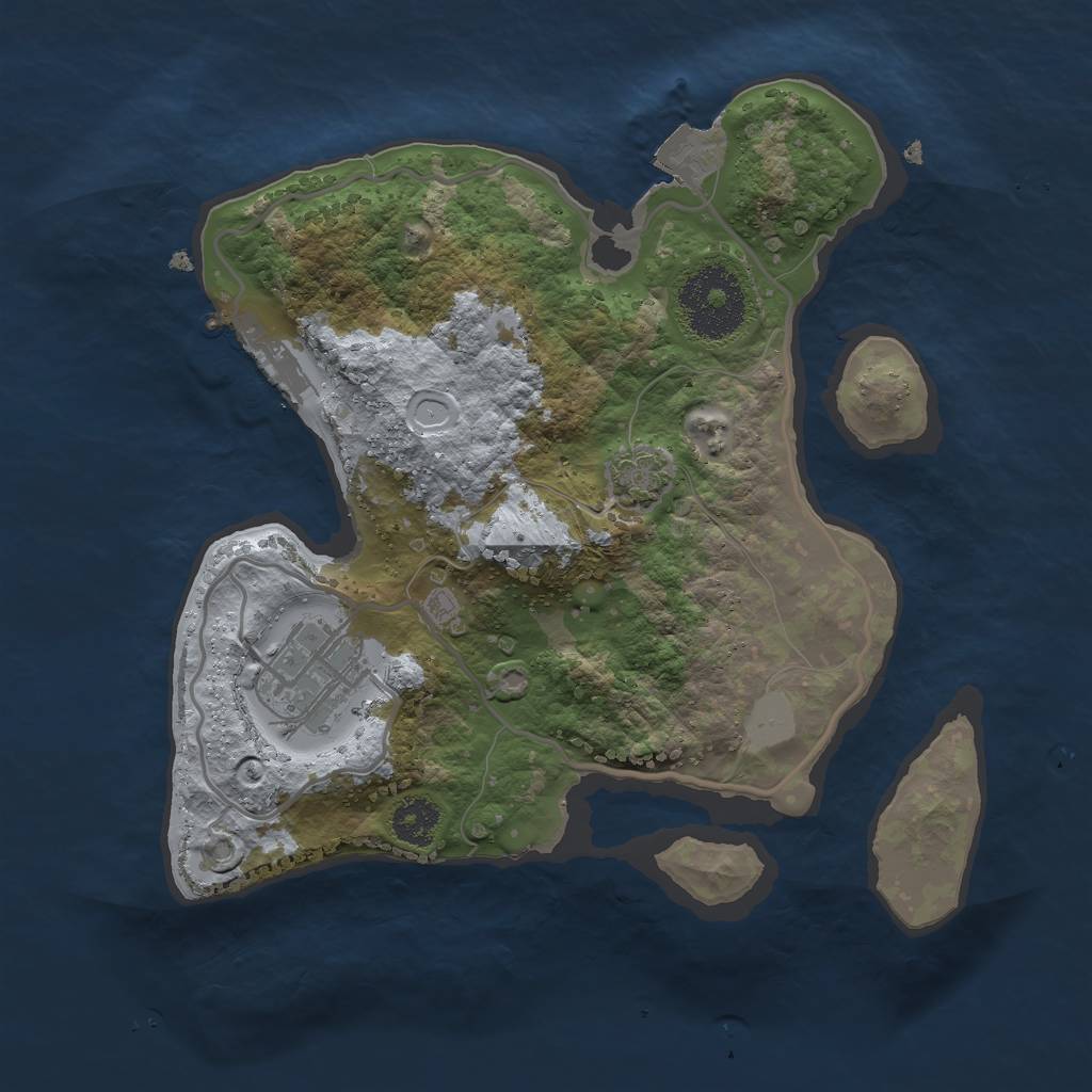 Rust Map: Procedural Map, Size: 2400, Seed: 42477753, 6 Monuments