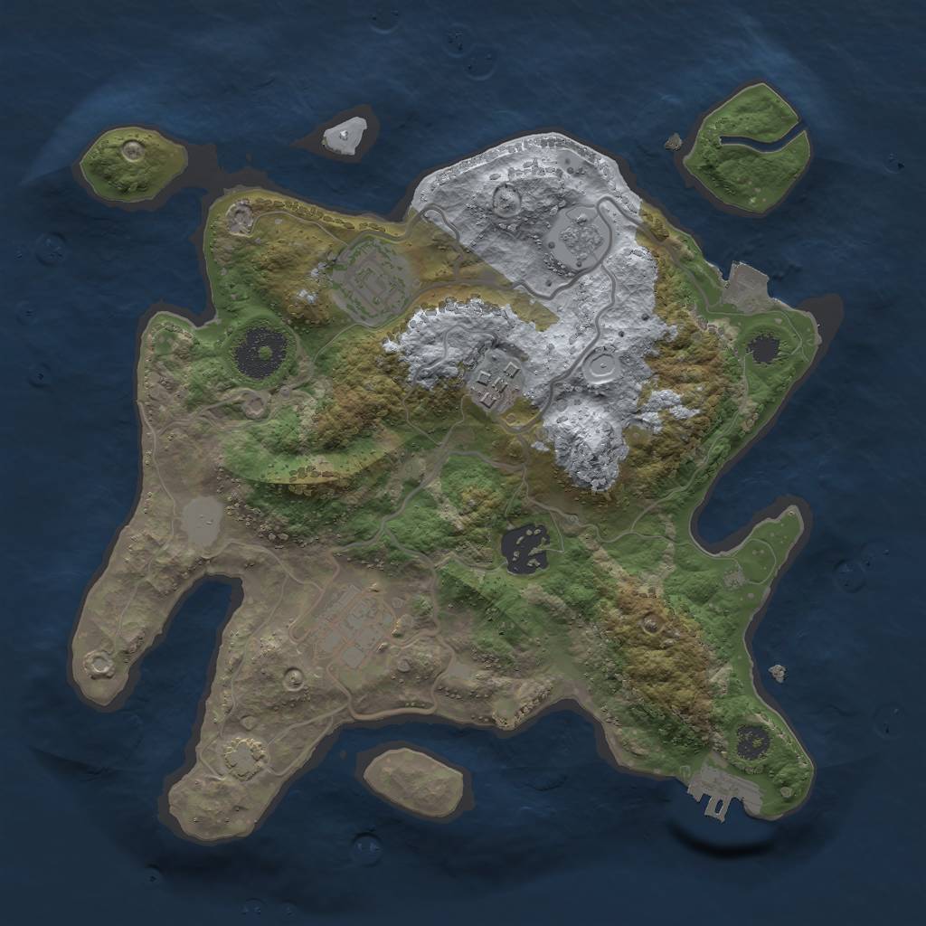 Rust Map: Procedural Map, Size: 2716, Seed: 878416778, 10 Monuments
