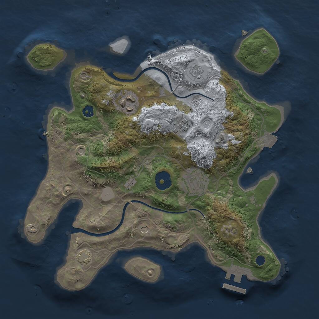 Rust Map: Procedural Map, Size: 2716, Seed: 878416778, 8 Monuments