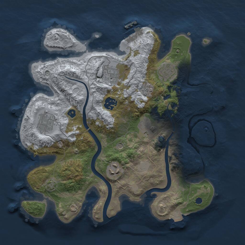 Rust Map: Procedural Map, Size: 3000, Seed: 4013, 12 Monuments