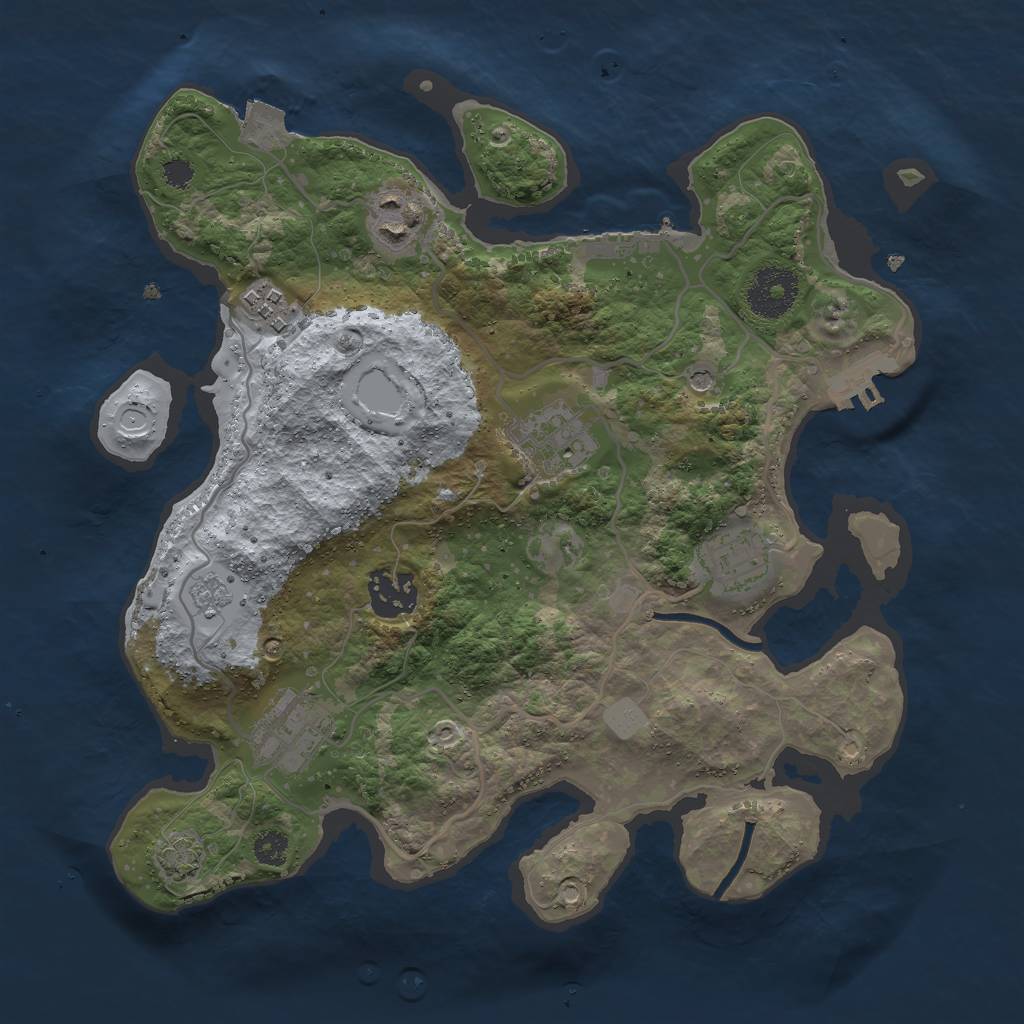 Rust Map: Procedural Map, Size: 3000, Seed: 8189, 14 Monuments