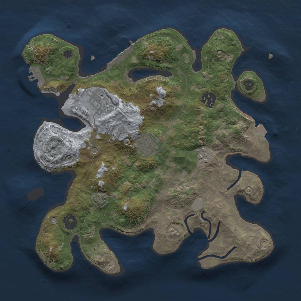 Rust Map: Procedural Map, Size: 3000, Seed: 23814, 11 Monuments
