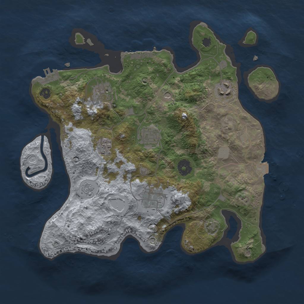 Rust Map: Procedural Map, Size: 3000, Seed: 19598, 13 Monuments