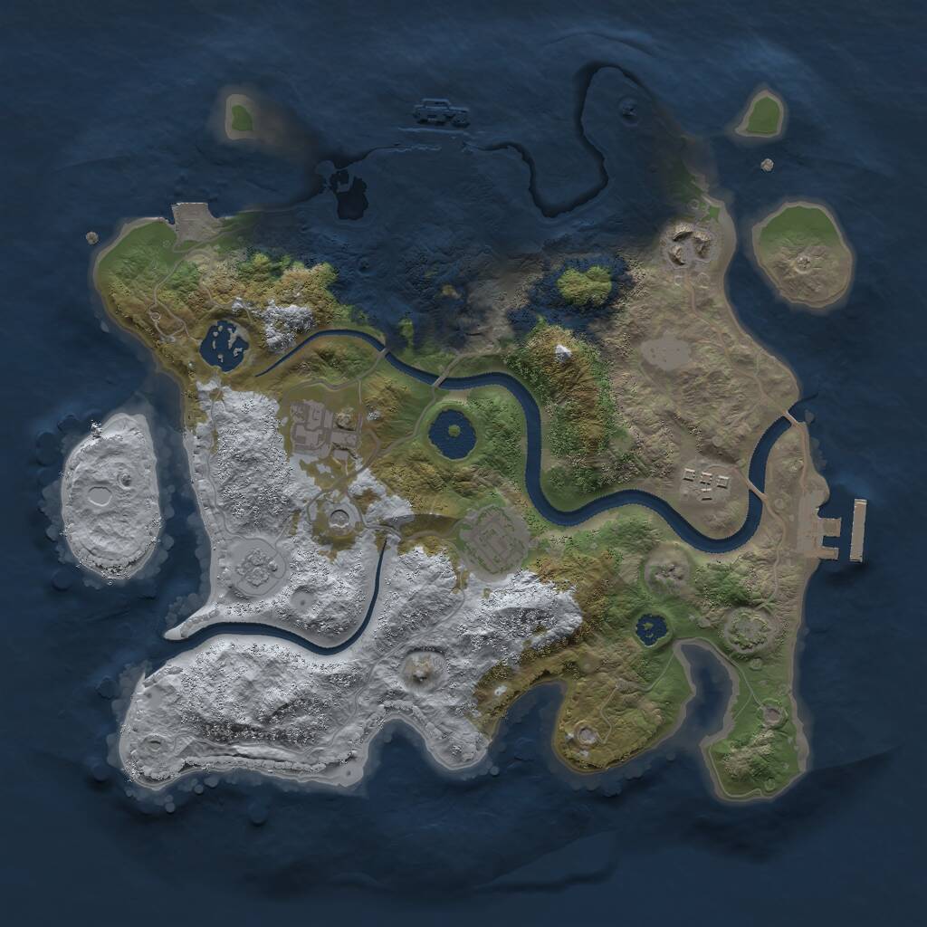 Rust Map: Procedural Map, Size: 3000, Seed: 19598, 11 Monuments
