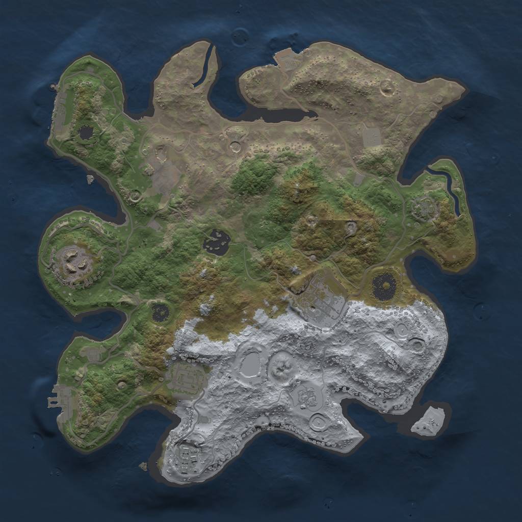 Rust Map: Procedural Map, Size: 3000, Seed: 321558, 14 Monuments