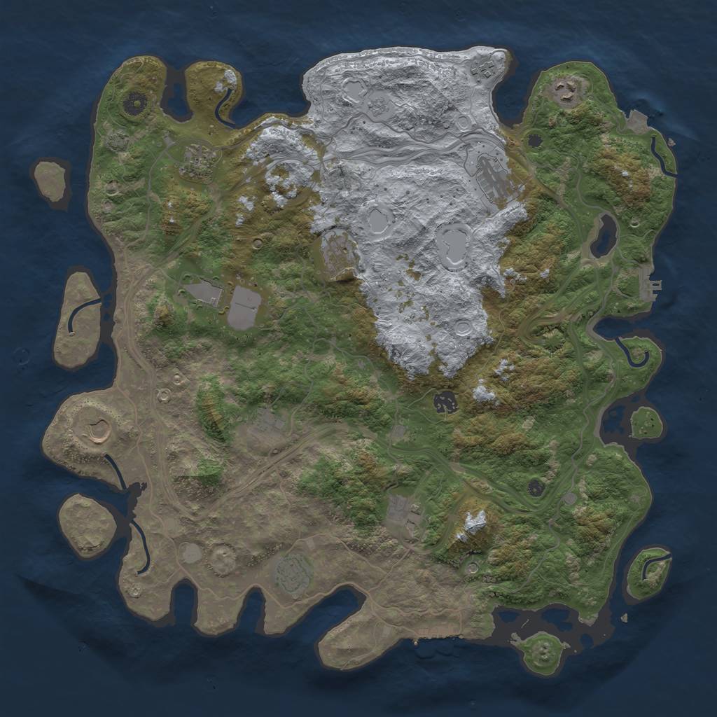 Rust Map: Procedural Map, Size: 4500, Seed: 1601548399, 19 Monuments