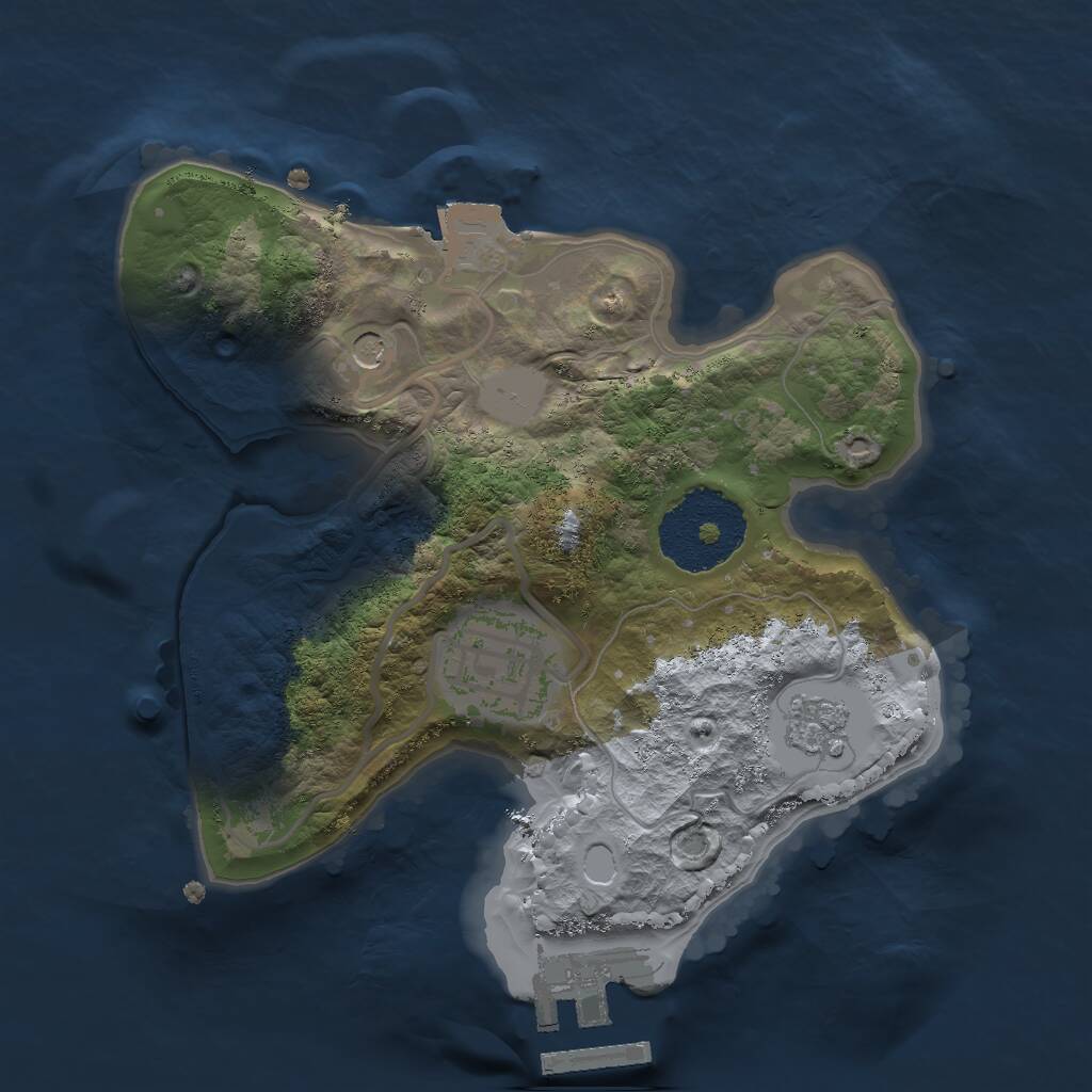 Rust Map: Procedural Map, Size: 2000, Seed: 321558, 5 Monuments