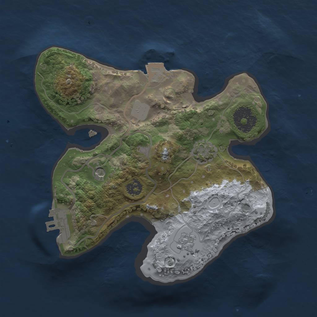 Rust Map: Procedural Map, Size: 2000, Seed: 321558, 7 Monuments
