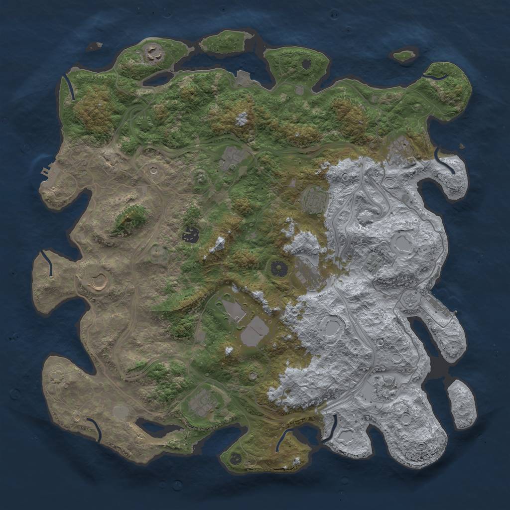 Rust Map: Procedural Map, Size: 4500, Seed: 57499, 19 Monuments