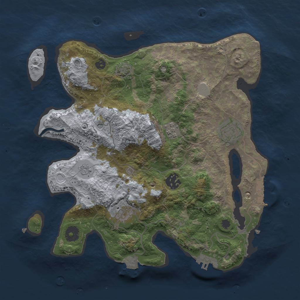 Rust Map: Procedural Map, Size: 3000, Seed: 811963061, 12 Monuments