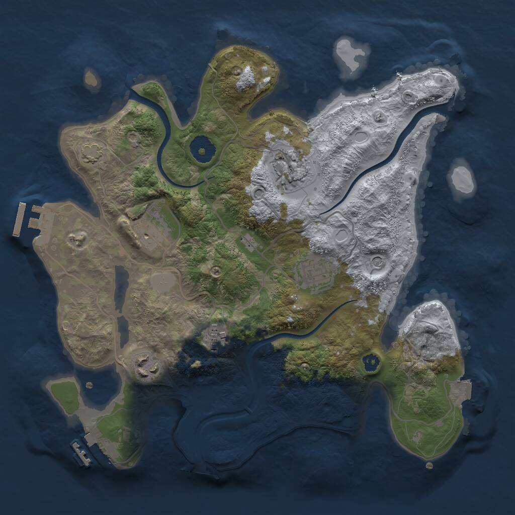 Rust Map: Procedural Map, Size: 3000, Seed: 1148957374, 10 Monuments