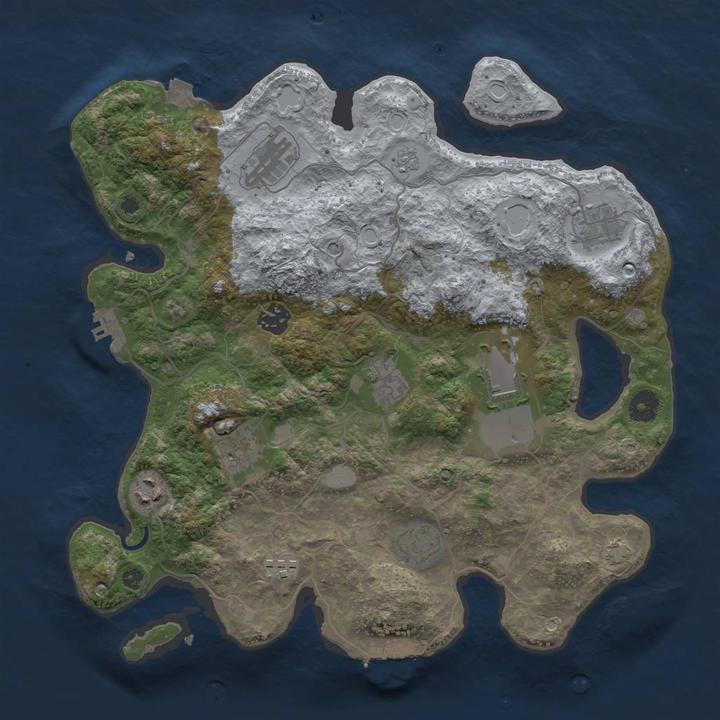 Rust Map: Procedural Map, Size: 3500, Seed: 1212360, 17 Monuments