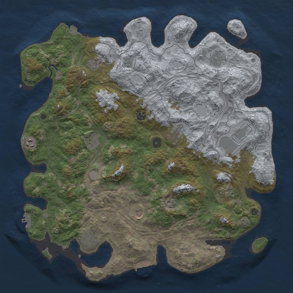 Rust Map: Procedural Map, Size: 4500, Seed: 2088526396, 19 Monuments