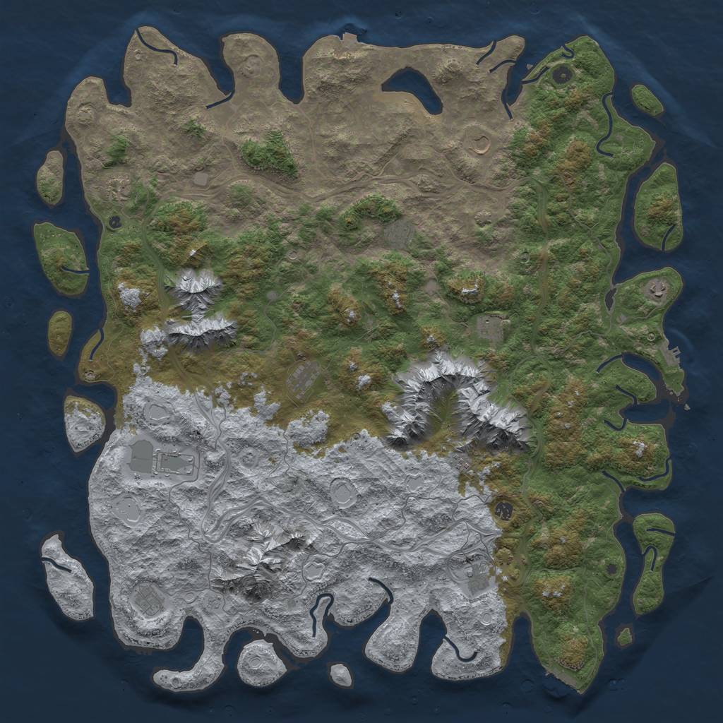 Rust Map: Procedural Map, Size: 6000, Seed: 1269746739, 19 Monuments