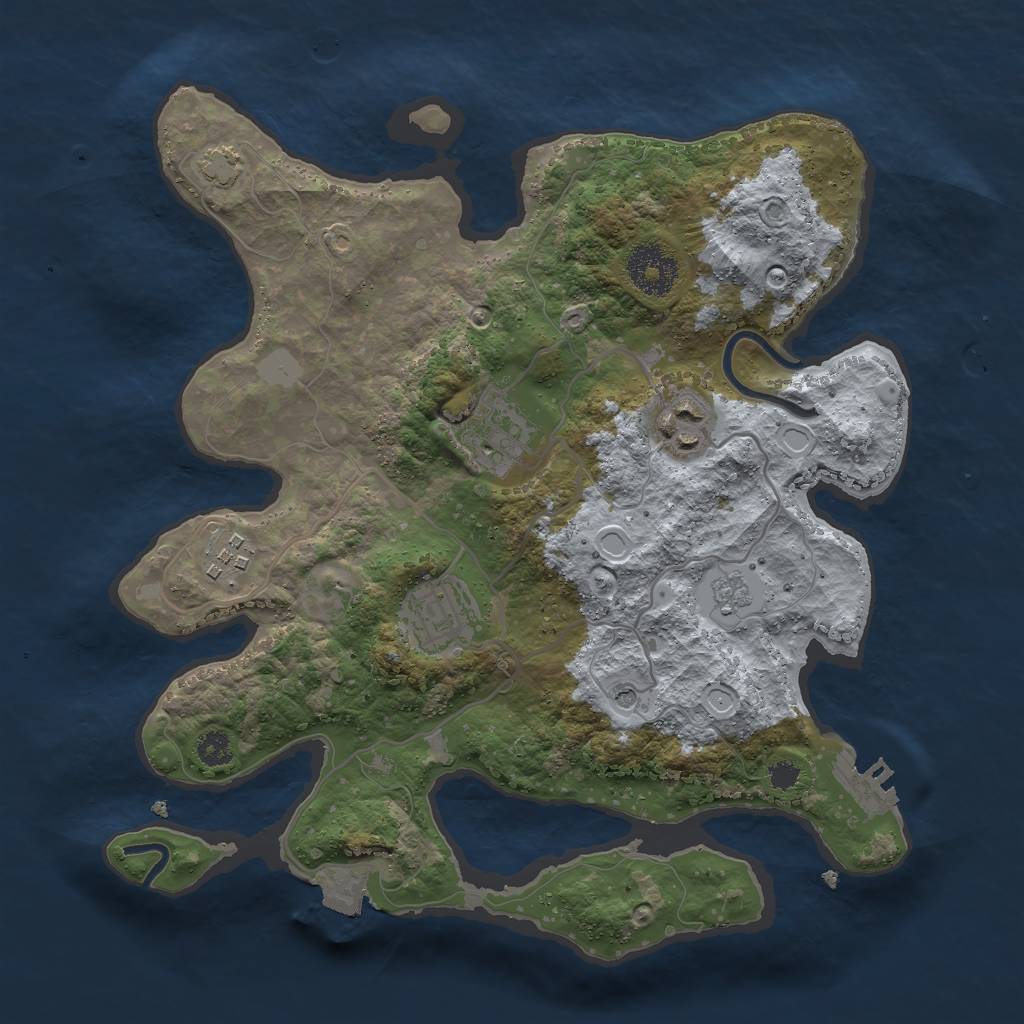 Rust Map: Procedural Map, Size: 3000, Seed: 21388, 11 Monuments