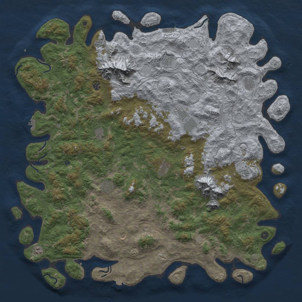 Rust Map: Procedural Map, Size: 6000, Seed: 79764, 19 Monuments