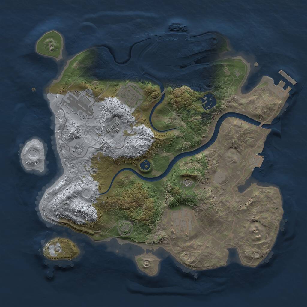 Rust Map: Procedural Map, Size: 3000, Seed: 5386, 11 Monuments