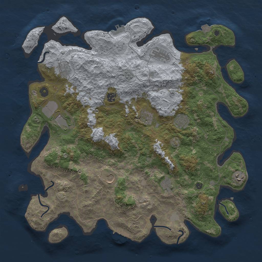Rust Map: Procedural Map, Size: 4200, Seed: 637469755, 18 Monuments