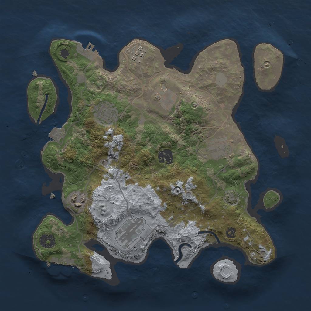 Rust Map: Procedural Map, Size: 3000, Seed: 27363, 14 Monuments
