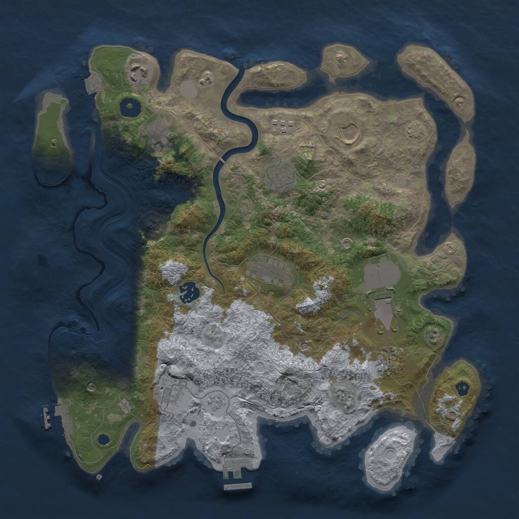 Rust Map: Procedural Map, Size: 3750, Seed: 194496488, 16 Monuments
