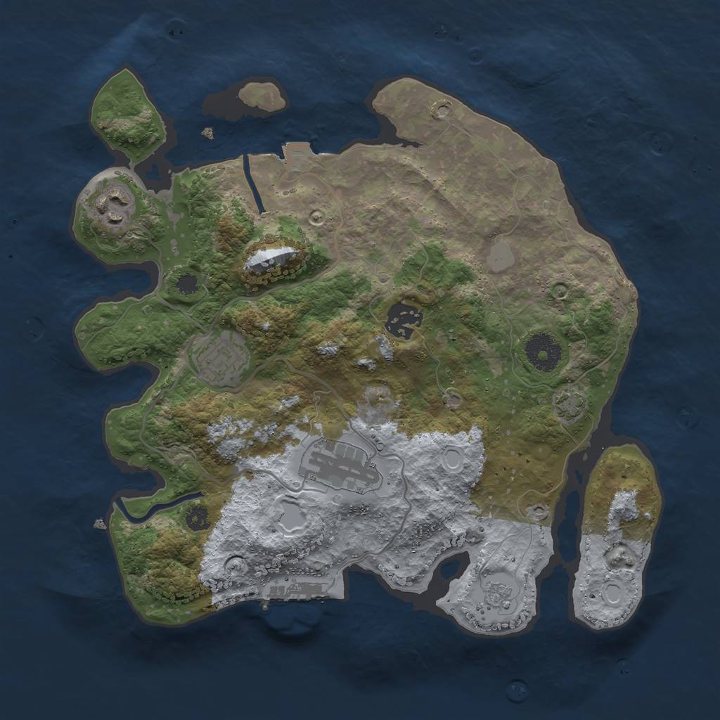 Rust Map: Procedural Map, Size: 3000, Seed: 1534, 10 Monuments
