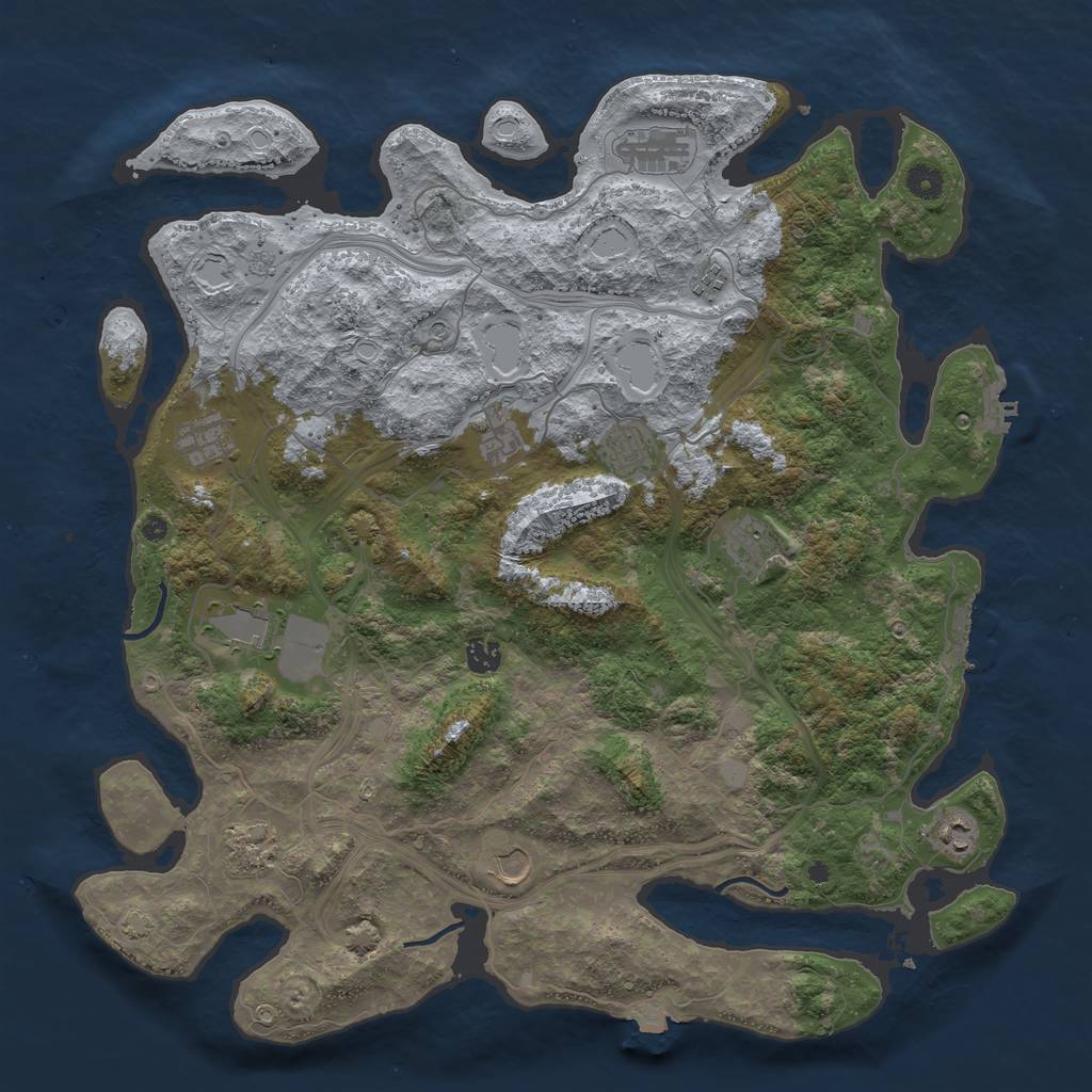 Rust Map: Procedural Map, Size: 4500, Seed: 6245, 19 Monuments