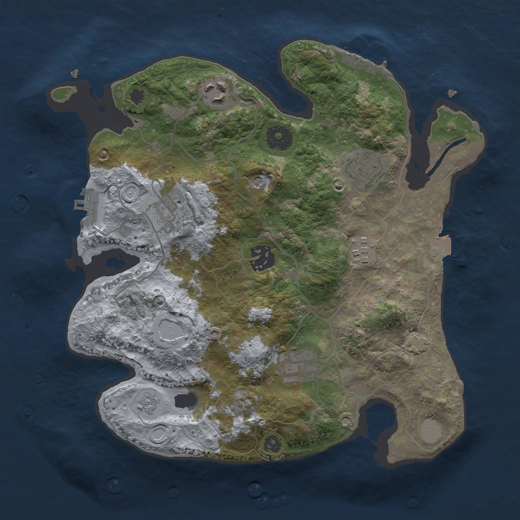 Rust Map: Procedural Map, Size: 3000, Seed: 14158, 14 Monuments