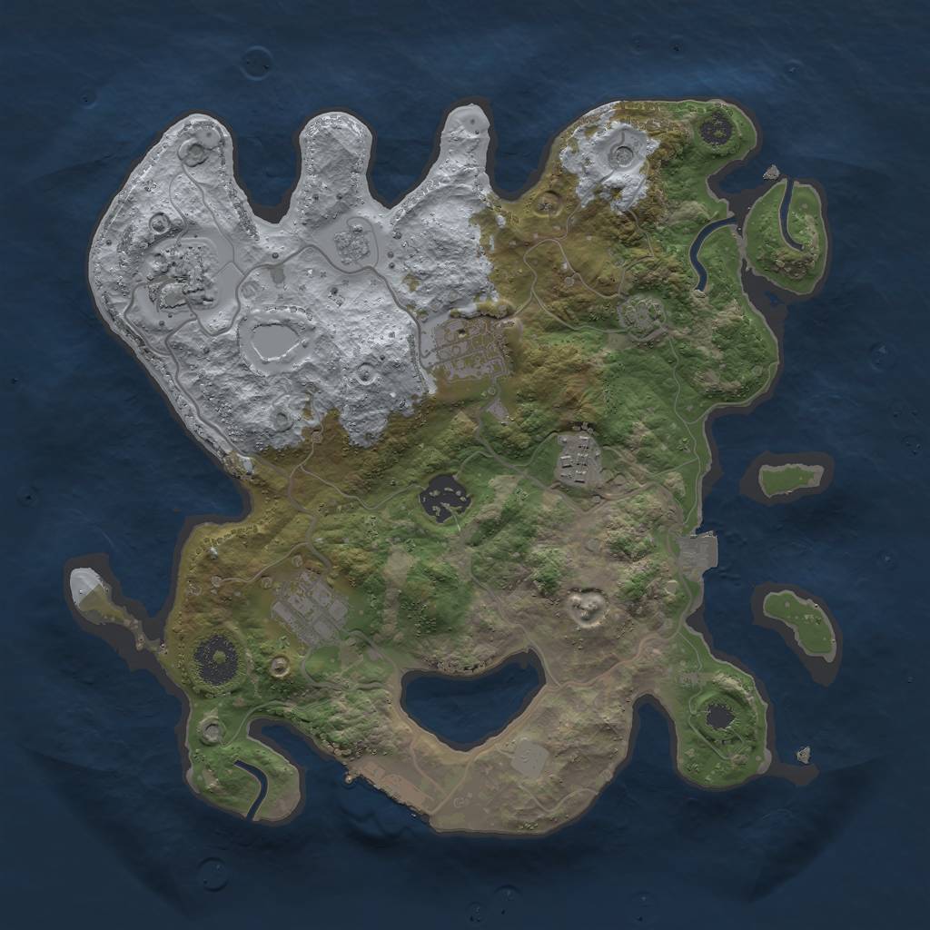 Rust Map: Procedural Map, Size: 3000, Seed: 27271, 12 Monuments