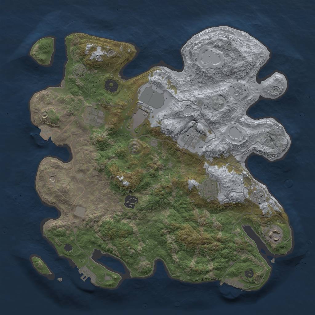 Rust Map: Procedural Map, Size: 3500, Seed: 938, 15 Monuments