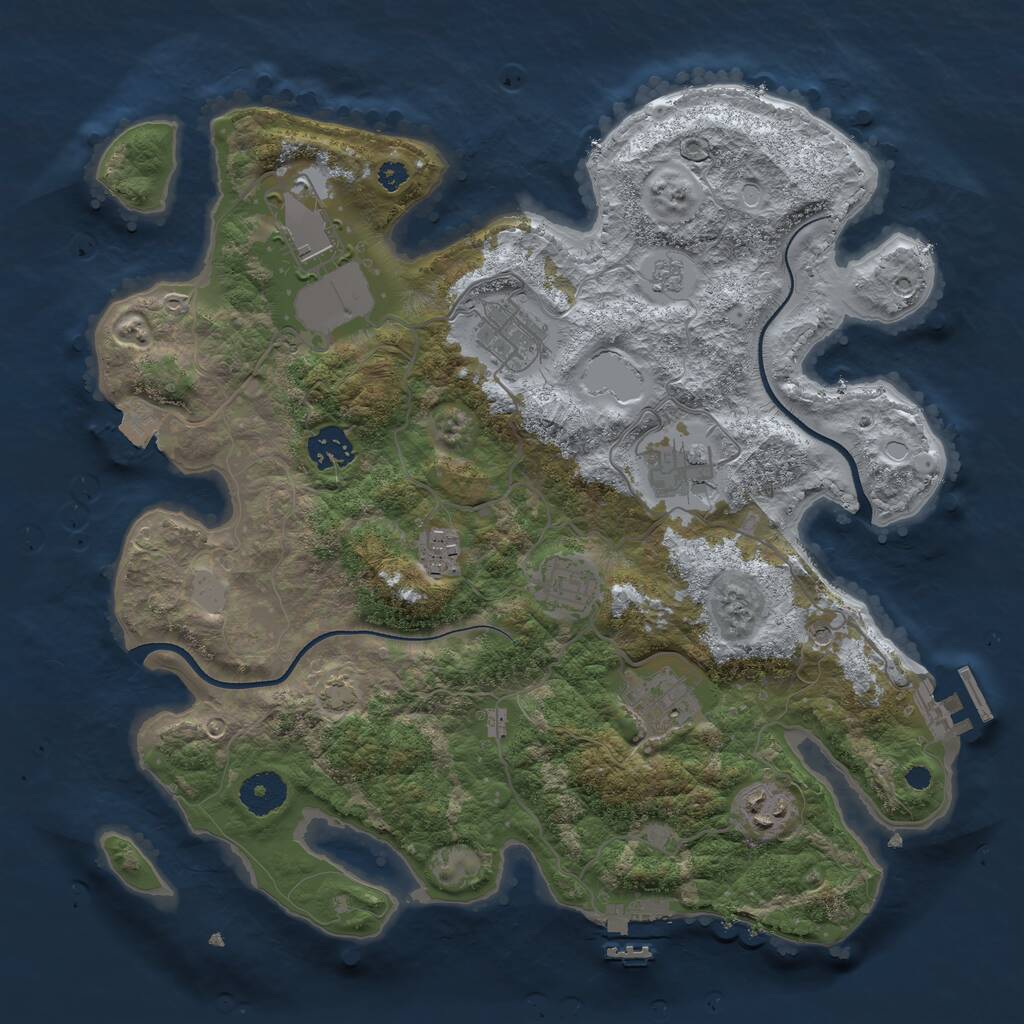 Rust Map: Procedural Map, Size: 3500, Seed: 938, 14 Monuments