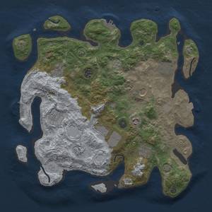 Thumbnail Rust Map: Procedural Map, Size: 3700, Seed: 6161729, 18 Monuments