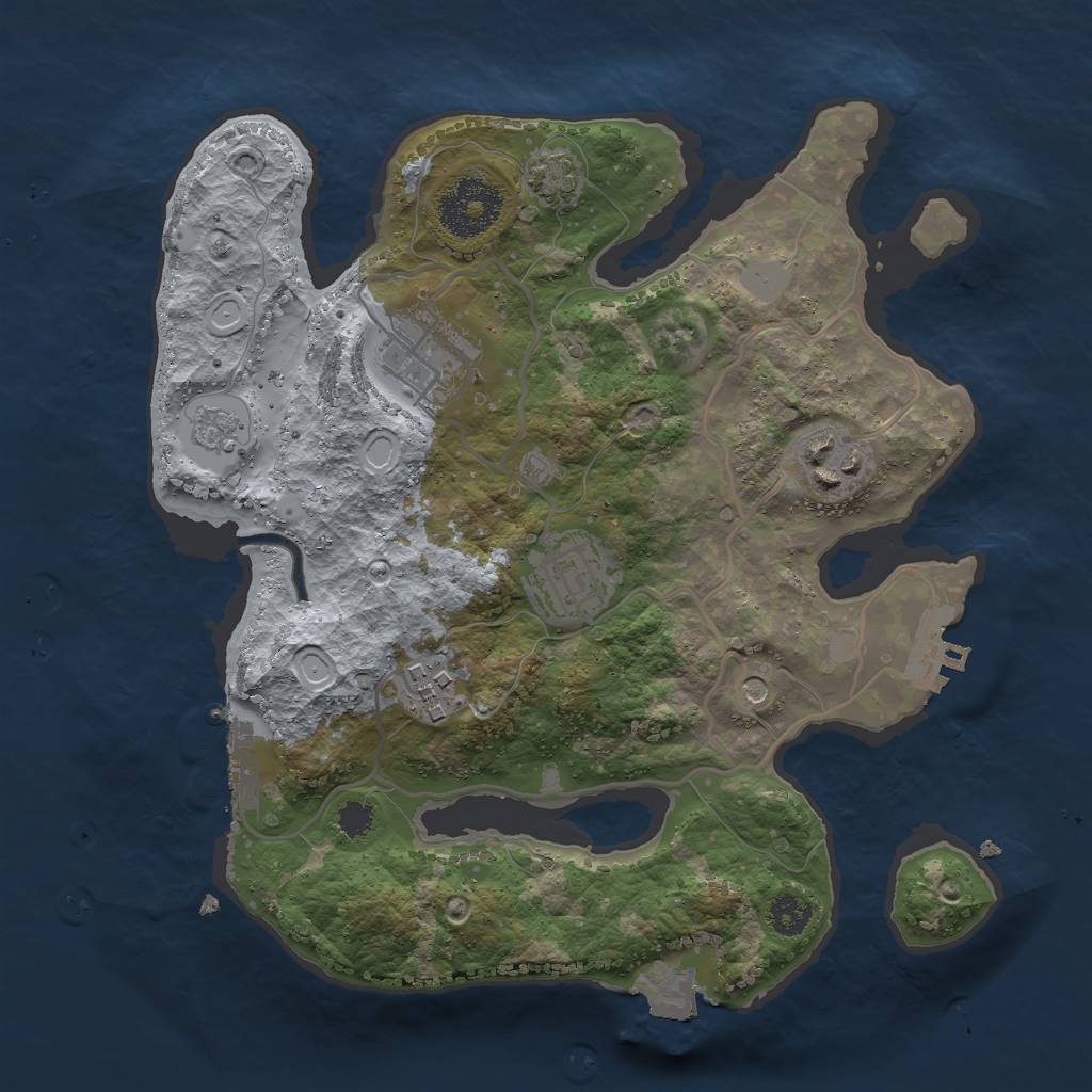 Rust Map: Procedural Map, Size: 2700, Seed: 115, 12 Monuments