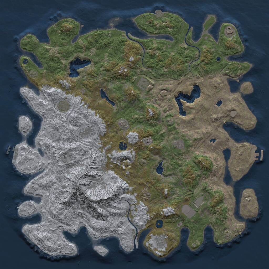 Rust Map: Procedural Map, Size: 5000, Seed: 611545987, 16 Monuments