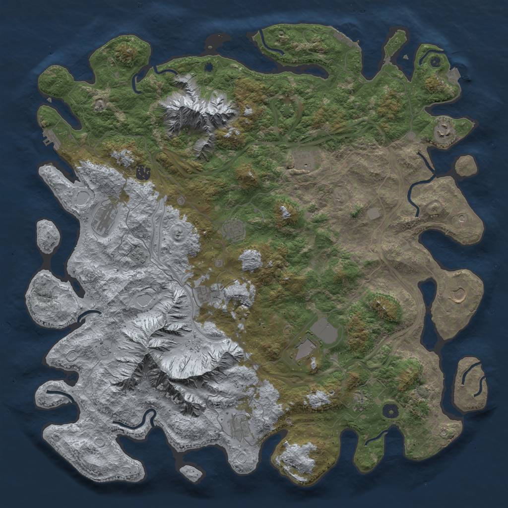 Rust Map: Procedural Map, Size: 5000, Seed: 611545987, 19 Monuments