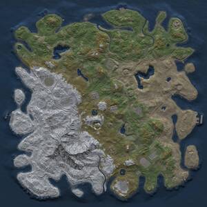 Thumbnail Rust Map: Procedural Map, Size: 5000, Seed: 611545987, 16 Monuments