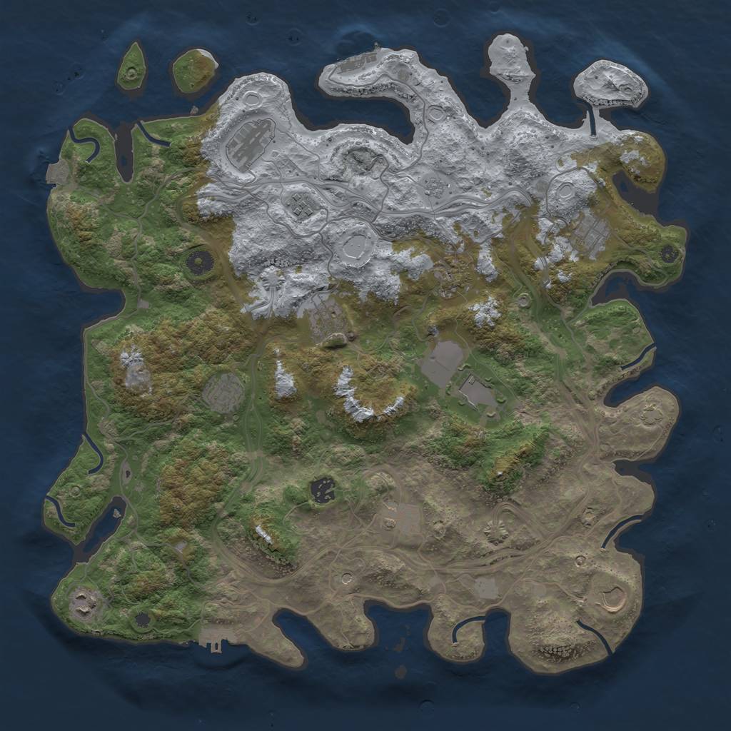 Rust Map: Procedural Map, Size: 4250, Seed: 851218, 19 Monuments