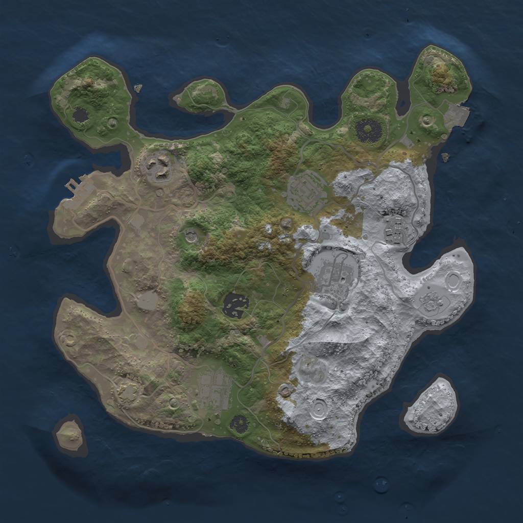 Rust Map: Procedural Map, Size: 3000, Seed: 1044306042, 13 Monuments
