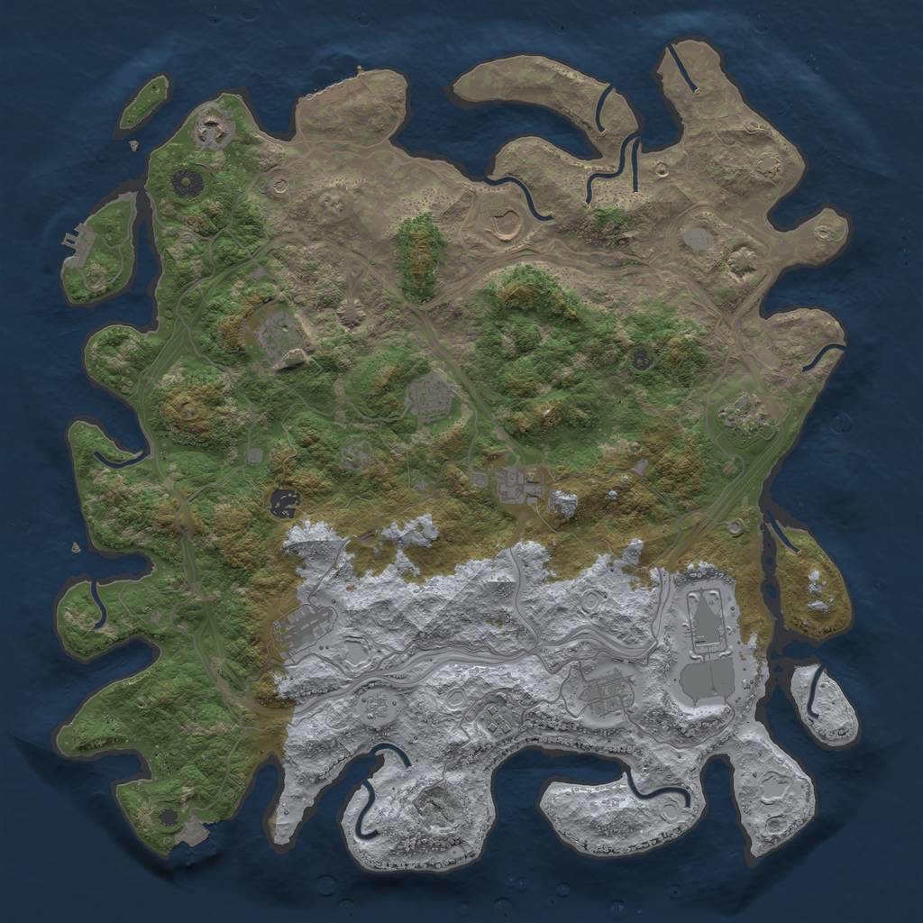 Rust Map: Procedural Map, Size: 4500, Seed: 19759, 19 Monuments