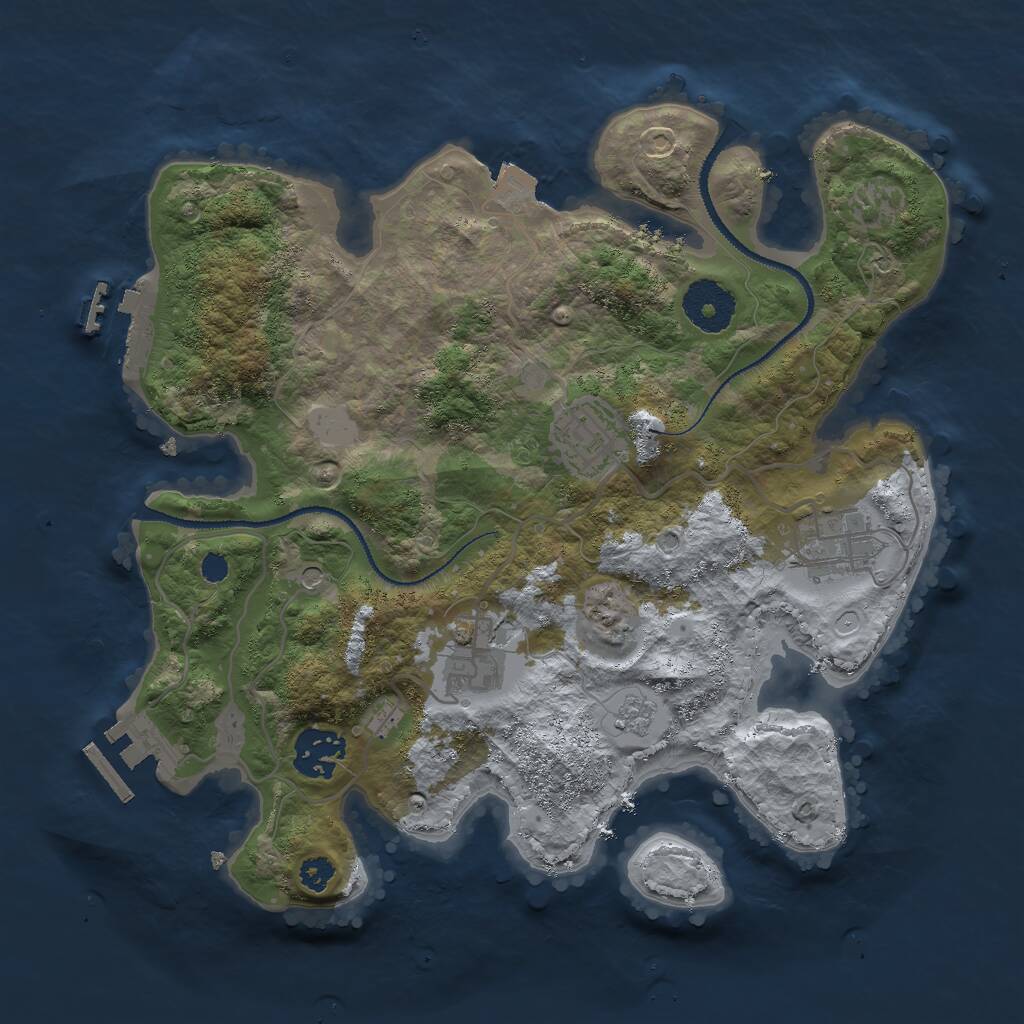 Rust Map: Procedural Map, Size: 3000, Seed: 12820, 9 Monuments