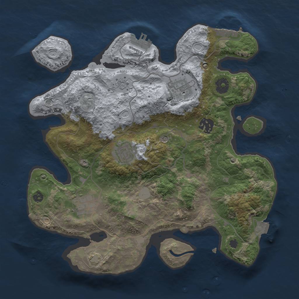Rust Map: Procedural Map, Size: 3000, Seed: 28359, 12 Monuments