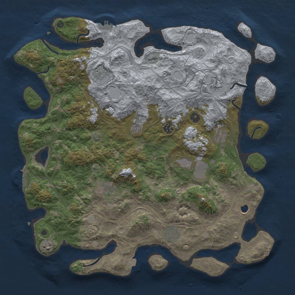 Rust Map: Procedural Map, Size: 4500, Seed: 1666179509, 19 Monuments