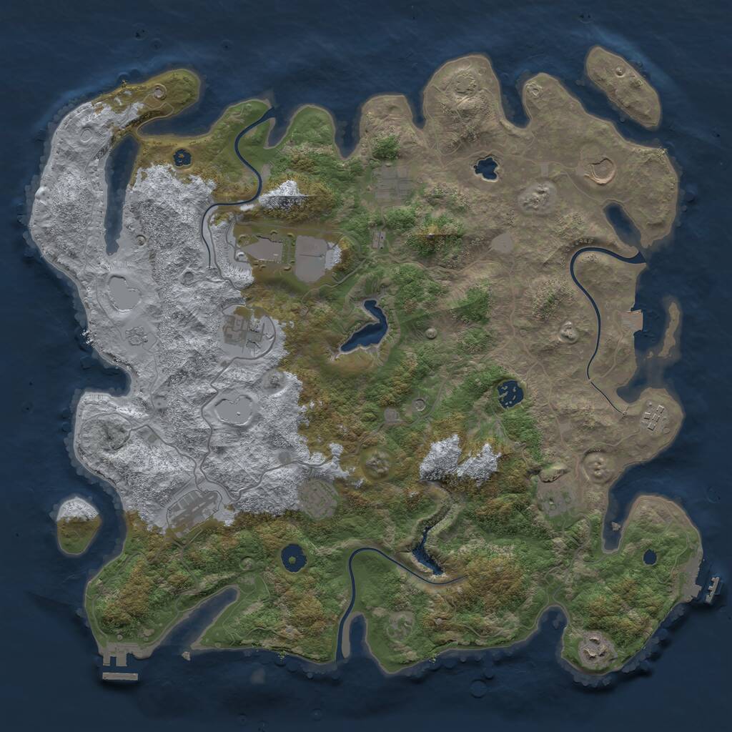Rust Map: Procedural Map, Size: 4200, Seed: 42500, 16 Monuments
