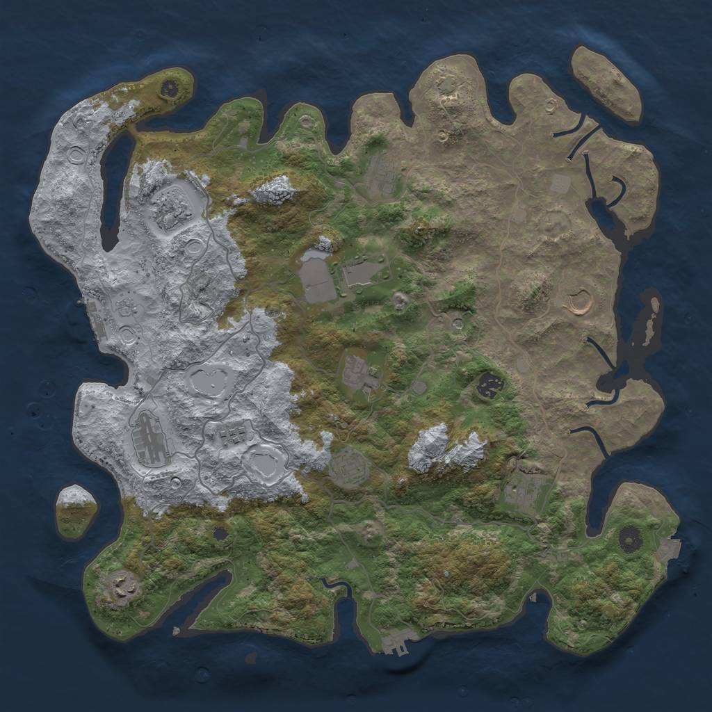 Rust Map: Procedural Map, Size: 4200, Seed: 42500, 19 Monuments