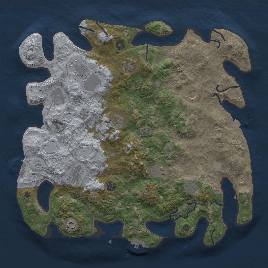 Rust Map: Procedural Map, Size: 4096, Seed: 173092753, 19 Monuments