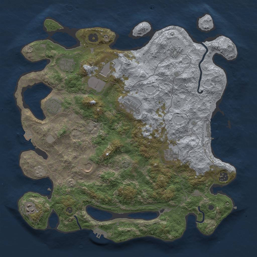 Rust Map: Procedural Map, Size: 4000, Seed: 12345632, 18 Monuments
