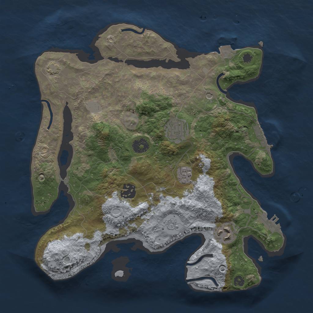 Rust Map: Procedural Map, Size: 3000, Seed: 23600, 12 Monuments