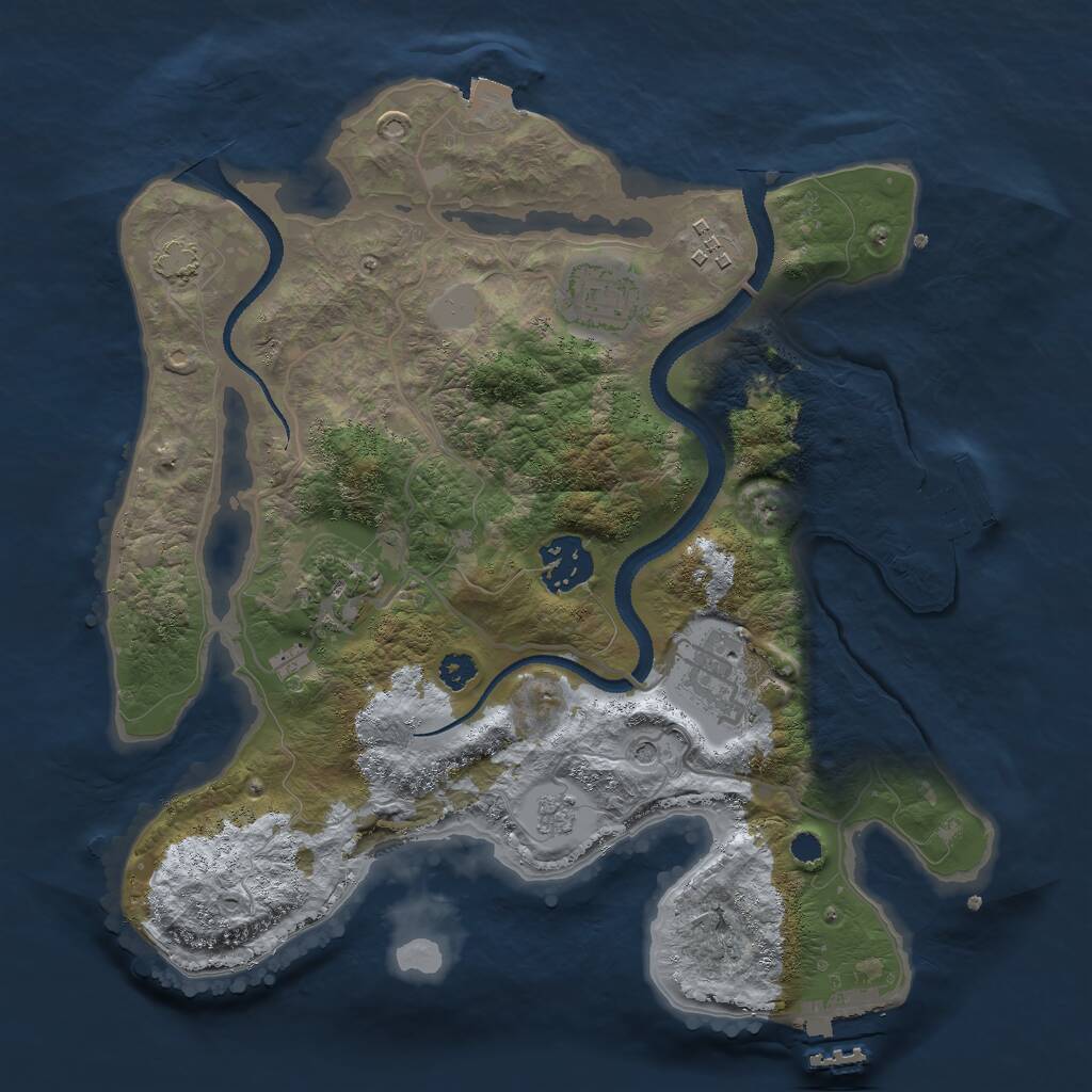 Rust Map: Procedural Map, Size: 3000, Seed: 23600, 11 Monuments