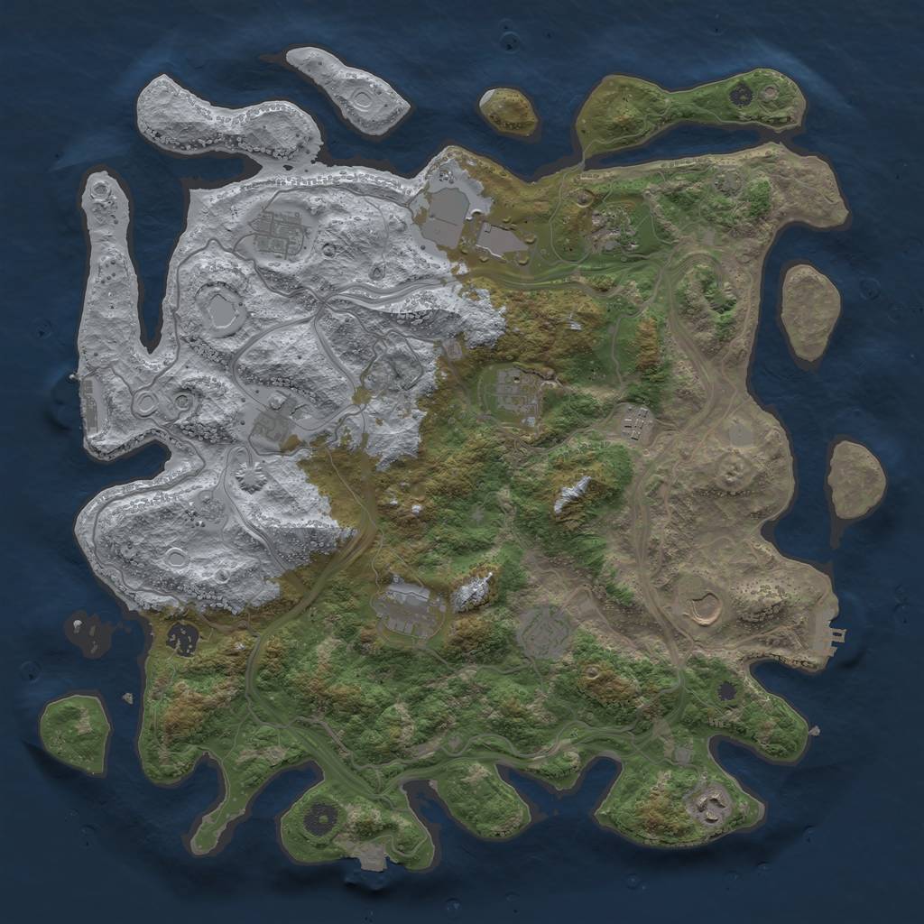 Rust Map: Procedural Map, Size: 4250, Seed: 180762774, 19 Monuments